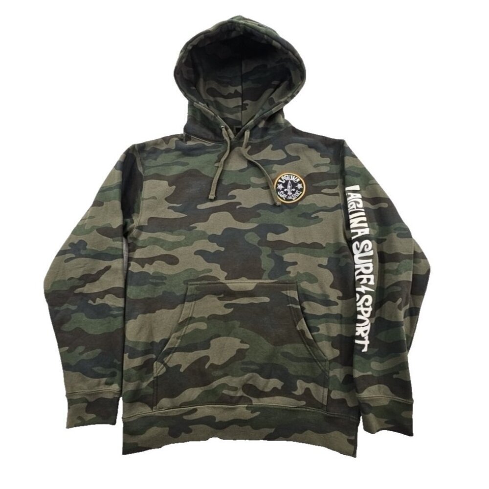 Laguna Surf and Sport Hoodie Men's Small Forest Camouflage NWOT Logo Stretch